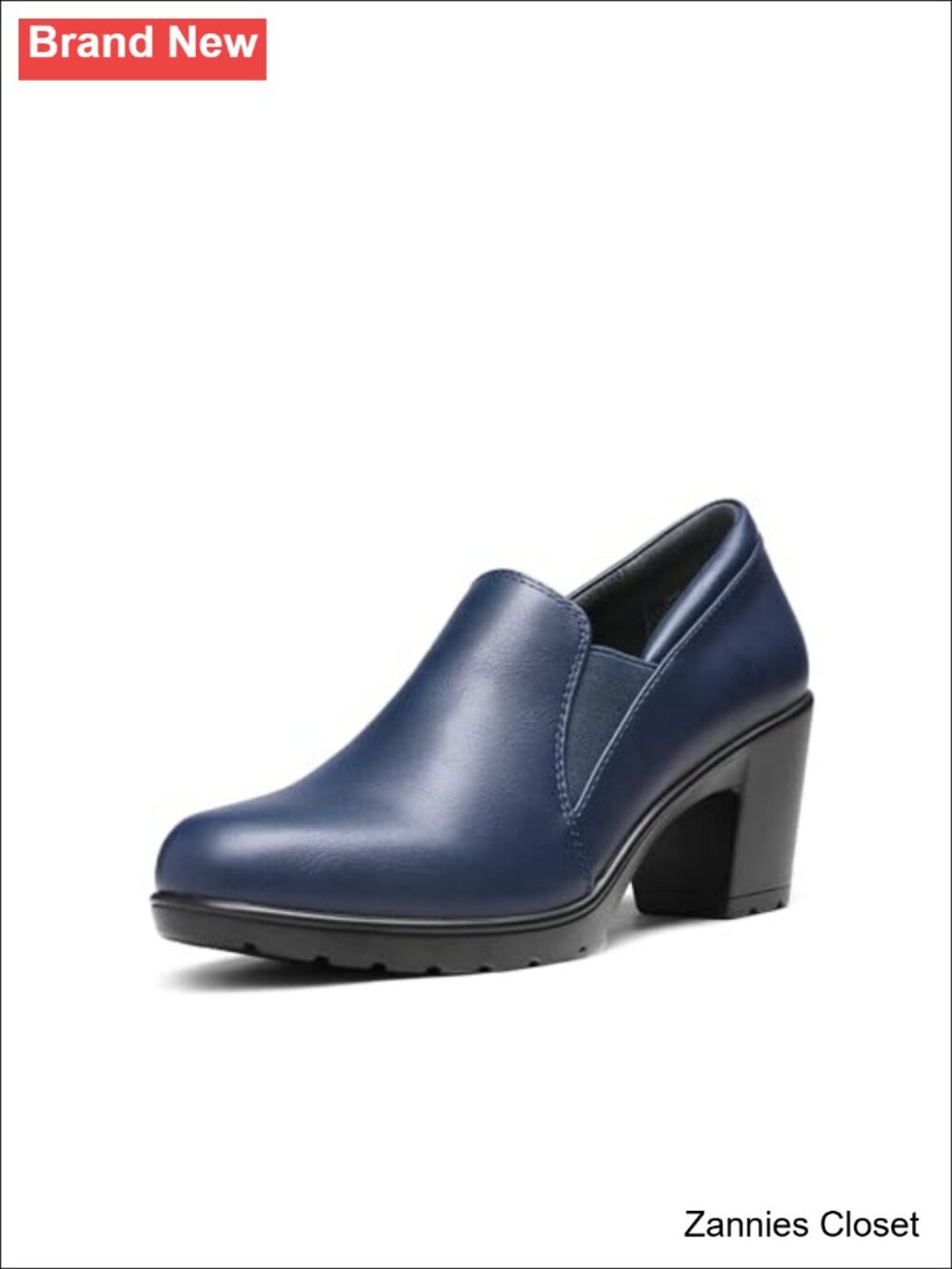 ✨ Women's Dress Shoes Block Heel Loafers Pumps Faux Leather Round Toe Work